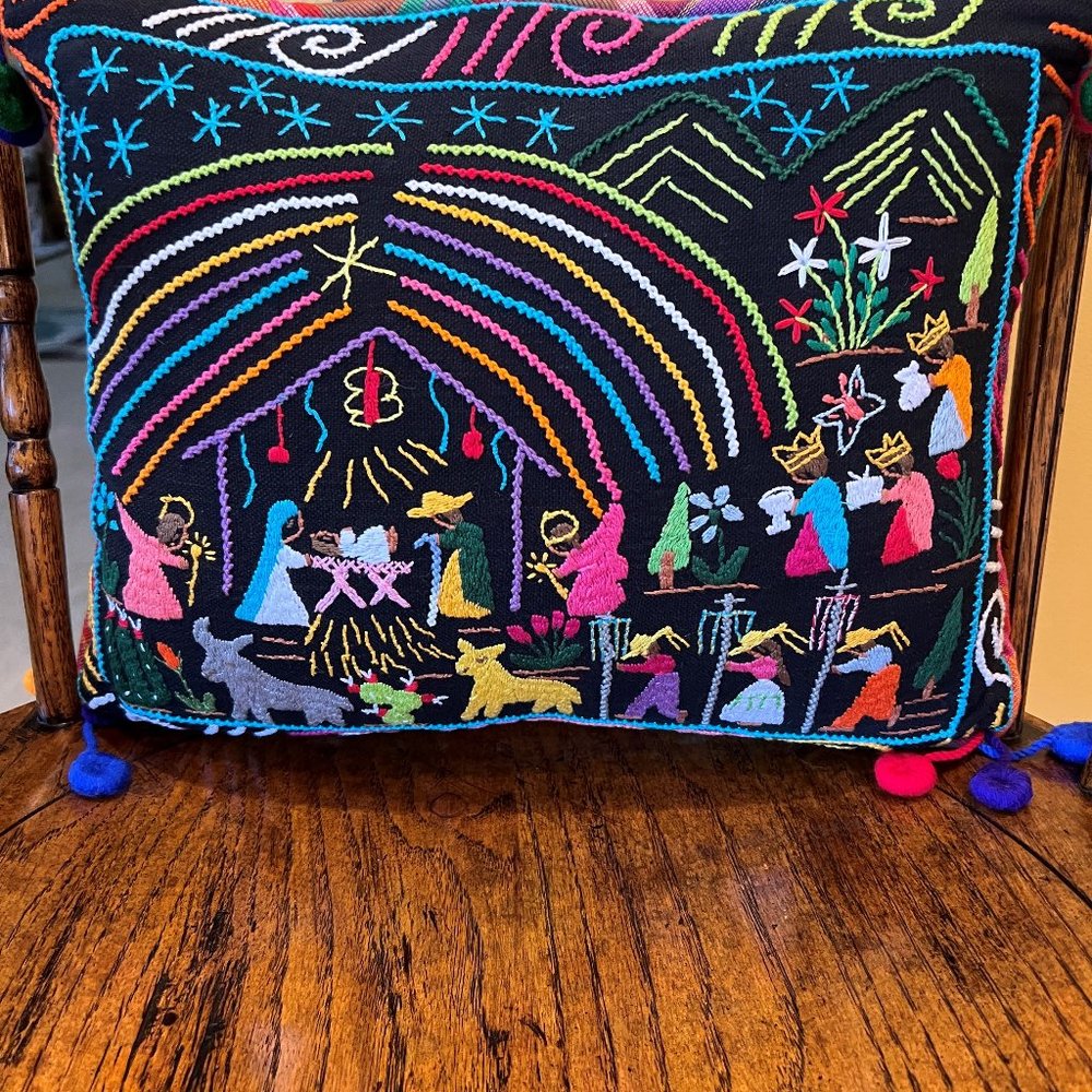 Decorative Embroidered Pillow by Ann Lawrence Collection